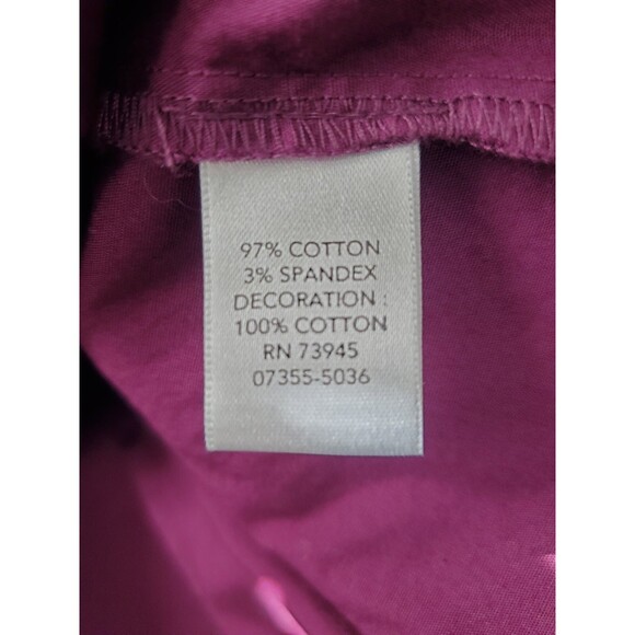 Christopher & Banks Purple Button-Up Shirt Ruffle Collar/Cuffs Size XL - Picture 5 of 6